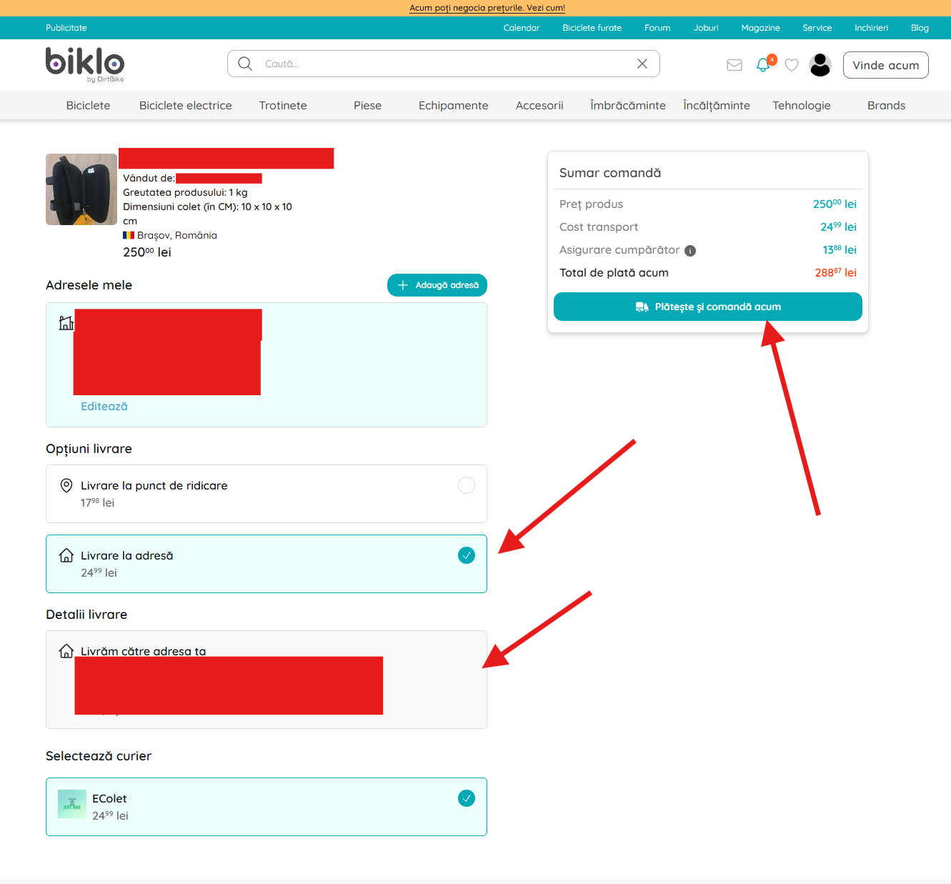 Valg af Biklo-leveringsmetode